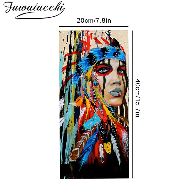 Fuwatacchi Индийский стиль для девочек картина маслом цветные аэрозольные принты и