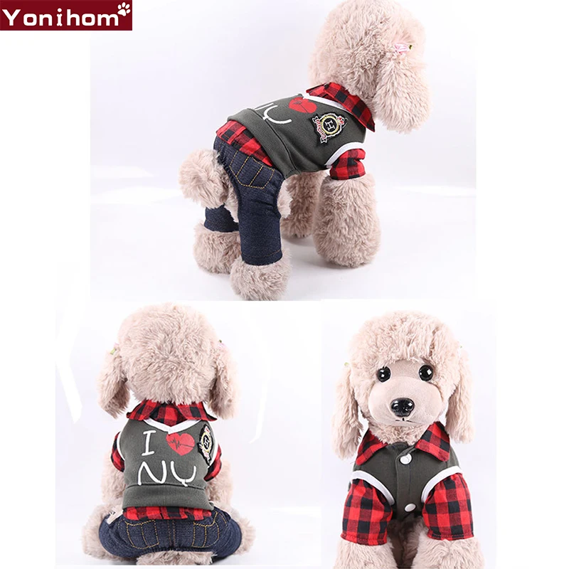 Одежда с принтом в виде собак зимние теплые Pet куртка для студенческом стиле