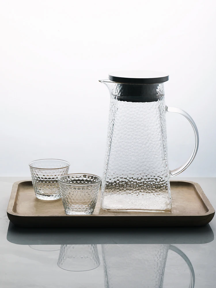 Стеклянный кувшин для воды Hammer термостойкий чайник большой емкости ручка сока