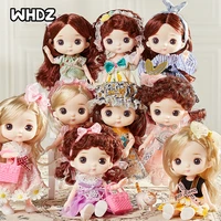 bjd mini 17cm doll 13 movable joints 18 multi color eyeball doll and clothes can dress up girls diy toys birthday gifts