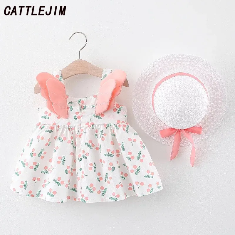 CATTLEJIM/платье для маленьких девочек с шапкой комплект одежды из 2 предметов платье