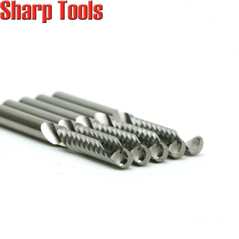 4mm Shank Single Flute Tungsten Carbide Milling Cutter Tool Spiral Router Bit 5pc Engraving Cutters End Mill Set Acrylic CNC | Инструменты