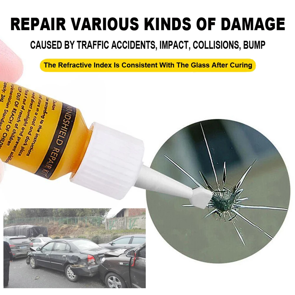 

Automotive Glass Nano Repair Fluid Car Window Glass Crack Chip Repair Tool Kit