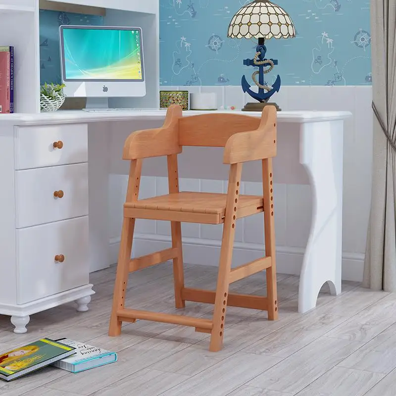 Стул детский Регулируемый из массива дерева подъемный письменный стол домашнее