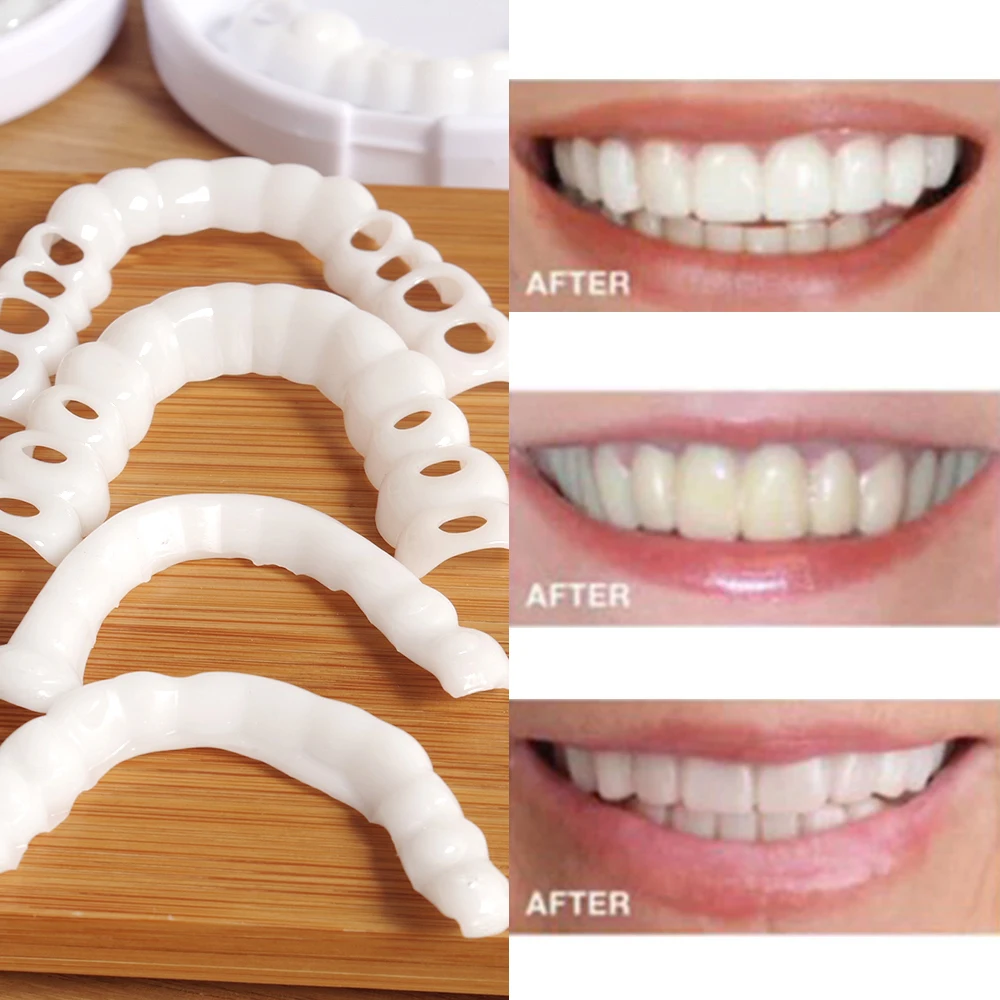 

Oral Hygiene For Bad Teeth Smile Veneer Non-toxic Practical Plastic Smile Fake Teeth Cover Orthodontic Braces Teether Products