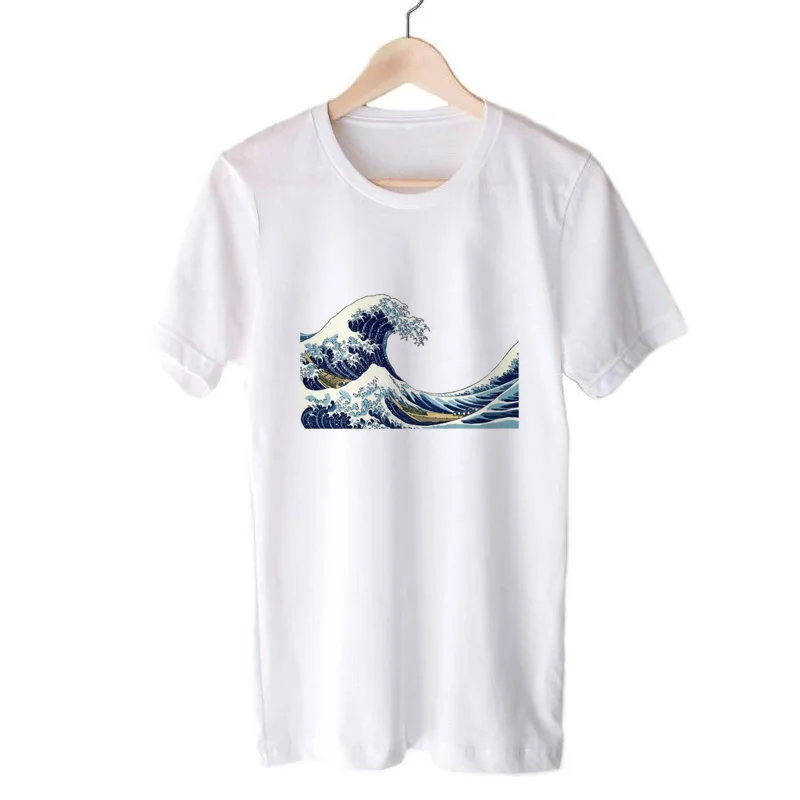 Женская футболка с короткими рукавами Great Wave Off Kanagawa летняя в японском стиле