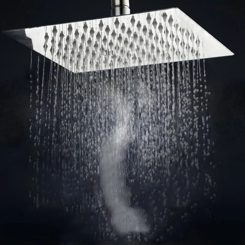 

Ultra-Thin Stainless Steel Bathroom Square 6 Inch Shower Large Top Nozzle Rain Shower Bath Shower Head Spray Bathroom
