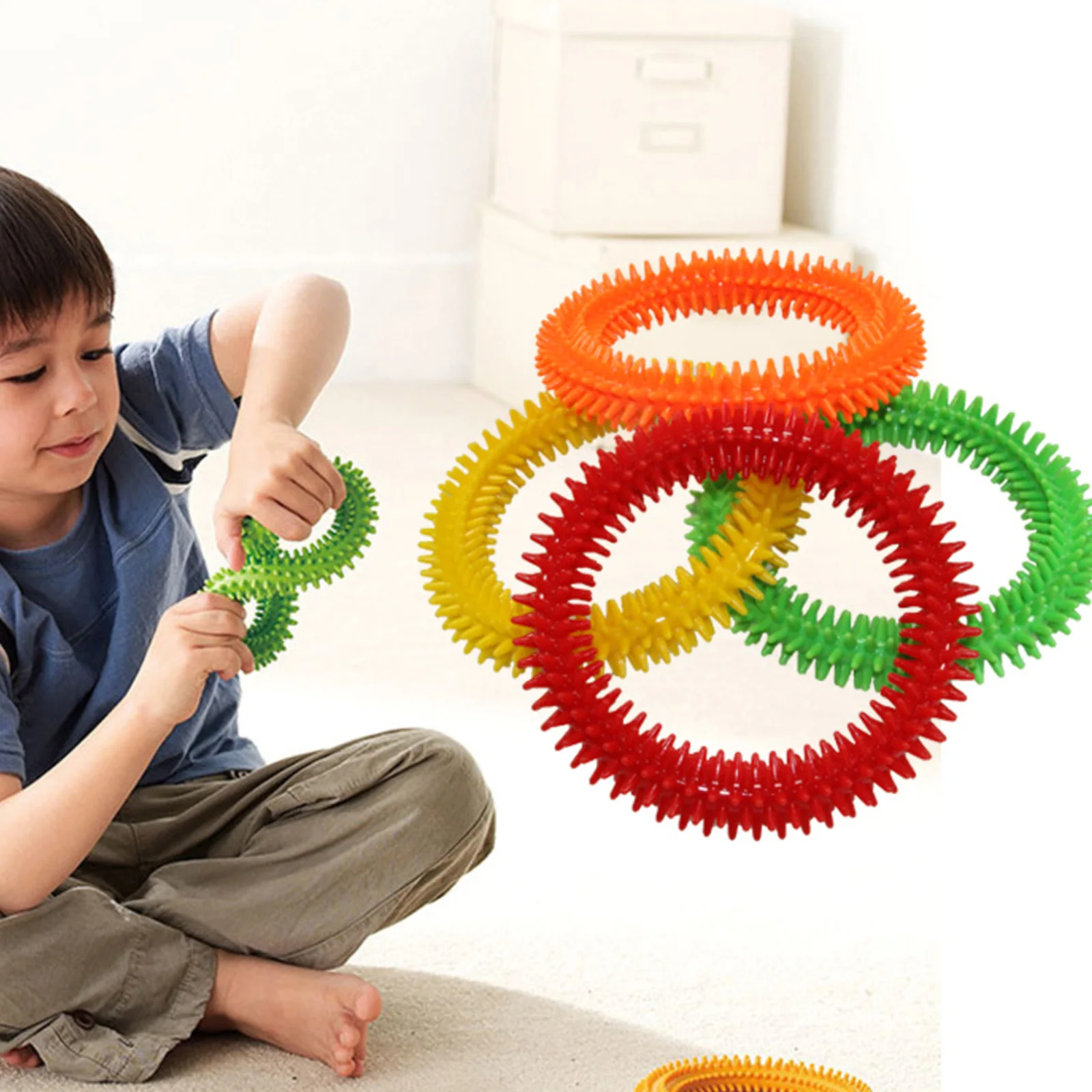 

Antistress Spiky Sensory Tactile Ring Children Autism Therapy Massage Bracelet Fidget Toy For Adults Relieves Stress Anxiety