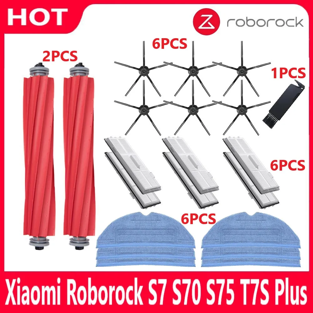 

Xiaomi Roborock S7 S70 S7Max T7S T7S Plus Main Side Brush Mops Cloths HEPA Filter Kit Robotic Vacuum Cleaner Accessories