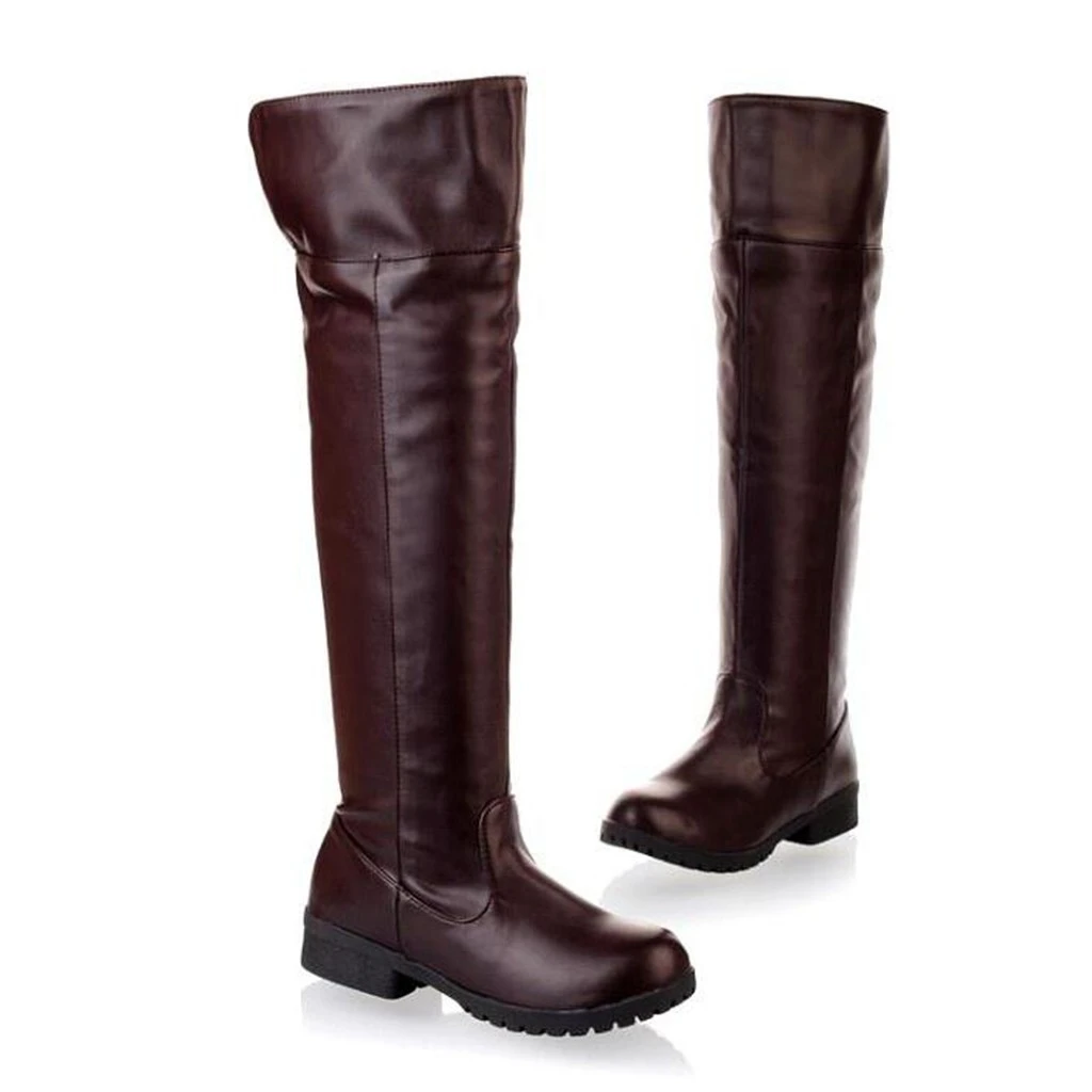 SAGACE крутые женские сапоги для верховой езды гладкие до колена Осень зима теплые в