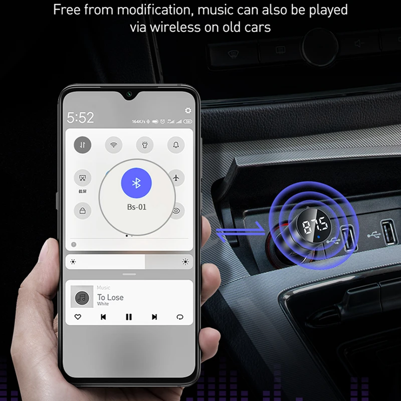 Автомобильное зарядное устройство MP3 Bluetooth-совместимый плеер FM-модулятор