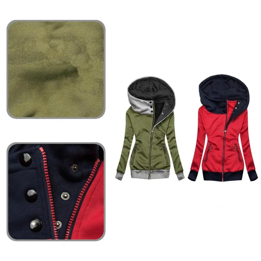 

Женское однотонное пальто, осенняя однотонная куртка на молнии с капюшоном, длинная куртка на молнии для встреч