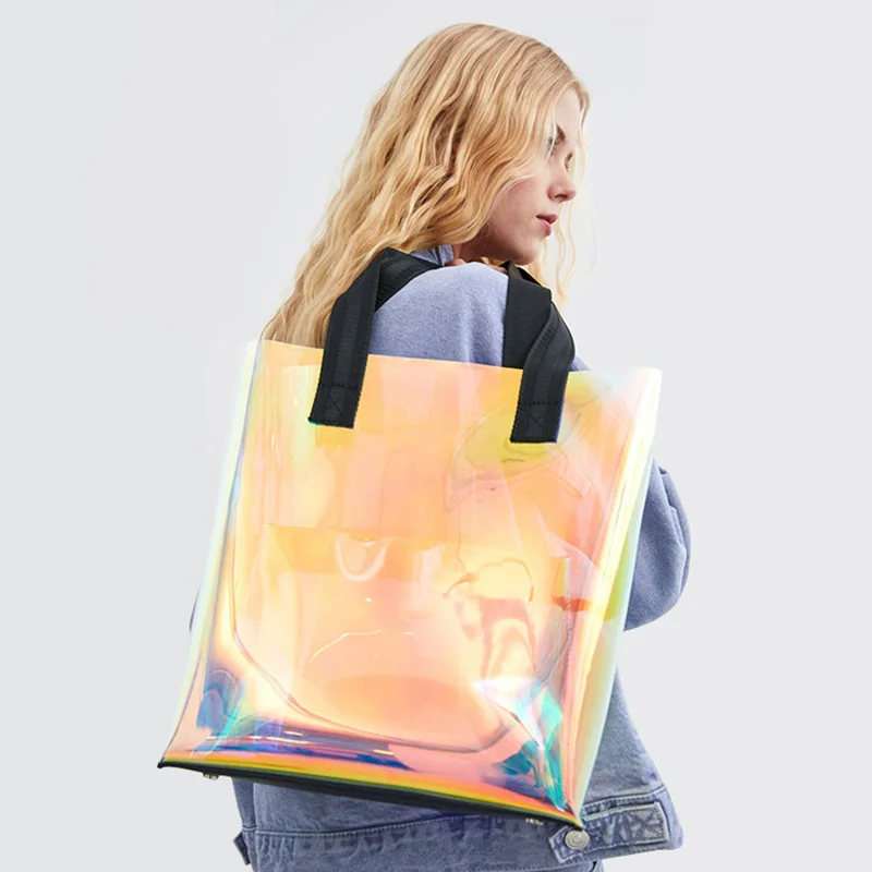 Новинка весна лето 2019 прозрачная сумка через плечо с радугой Большая