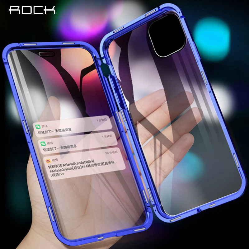 Rock защитный флип чехол для телефона iphone 11 Pro XS Max X XR 360 двустороннее закаленное