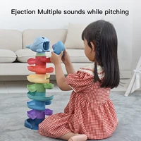 pile tower stacking cup music light shark rolling ball puzzle baby toy montessori rotating track educational toys for kids