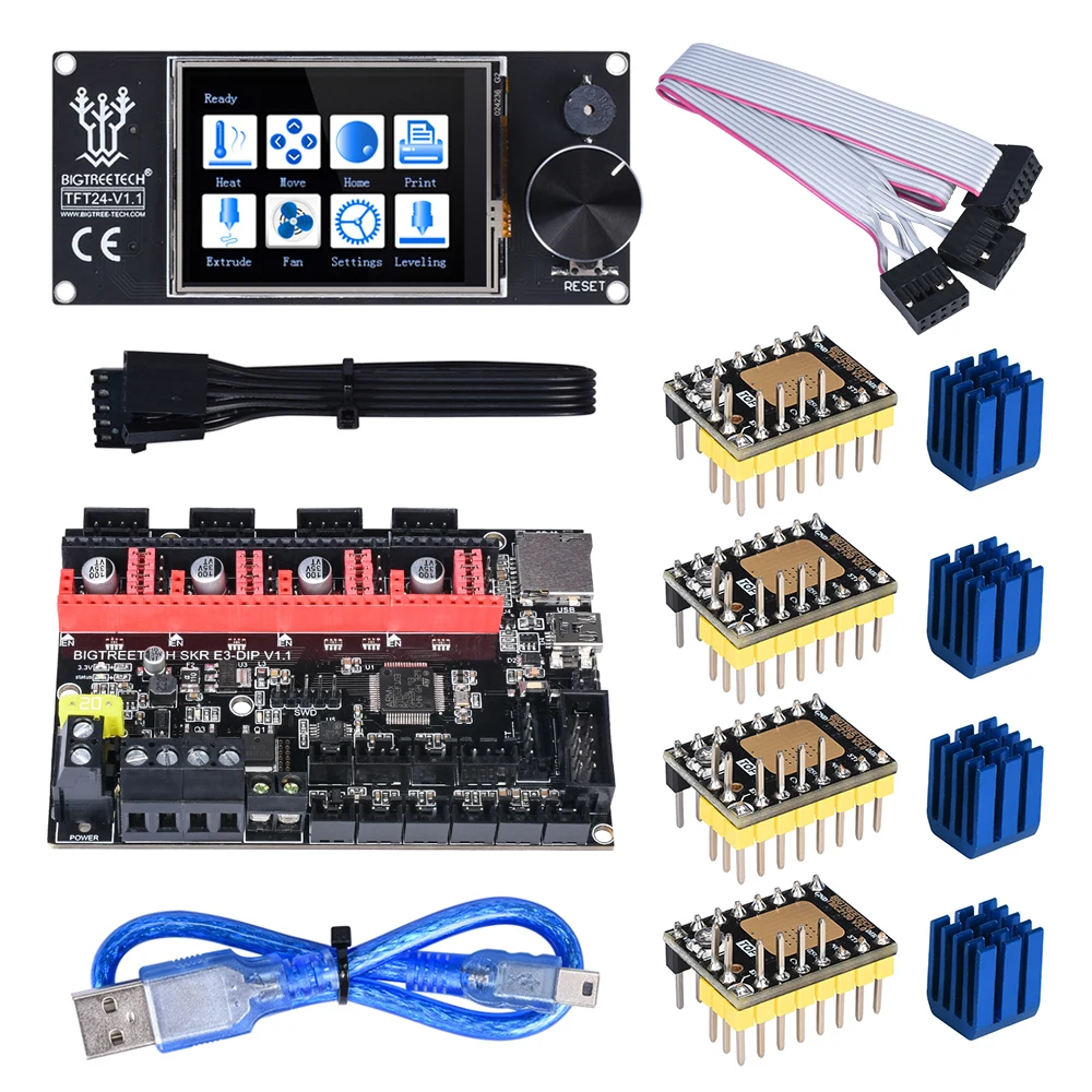 BIQU BIGTREETECH SKR E3 DIP V1.1 32 битная плата управления с TFT24 TMC2208 UART TMC2130 SPI драйвер для Ender 3/5