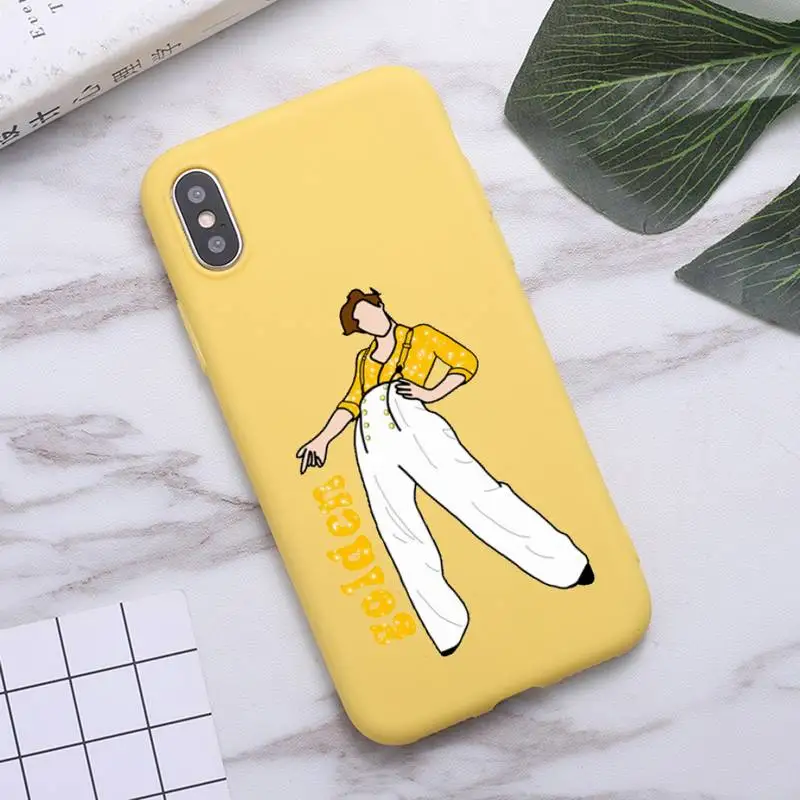 

Gold Harry Styles one direction Phone Case Candy Color for iPhone 6 7 8 11 12 s mini pro X XS XR MAX Plus