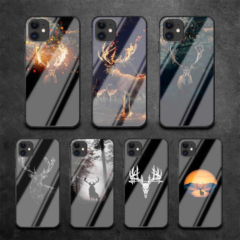 С животным оленем из закаленного стекла для защиты телефона стекло чехол IPhone 6 6S 7