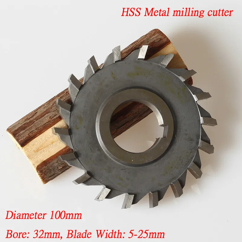 

100mm HSS Milling Cutter For Metal 4" High-speed Steel Circular Caw Blades 18 Teeth HSS Soltting Cutter, Width 5-25mm, Bore 32mm