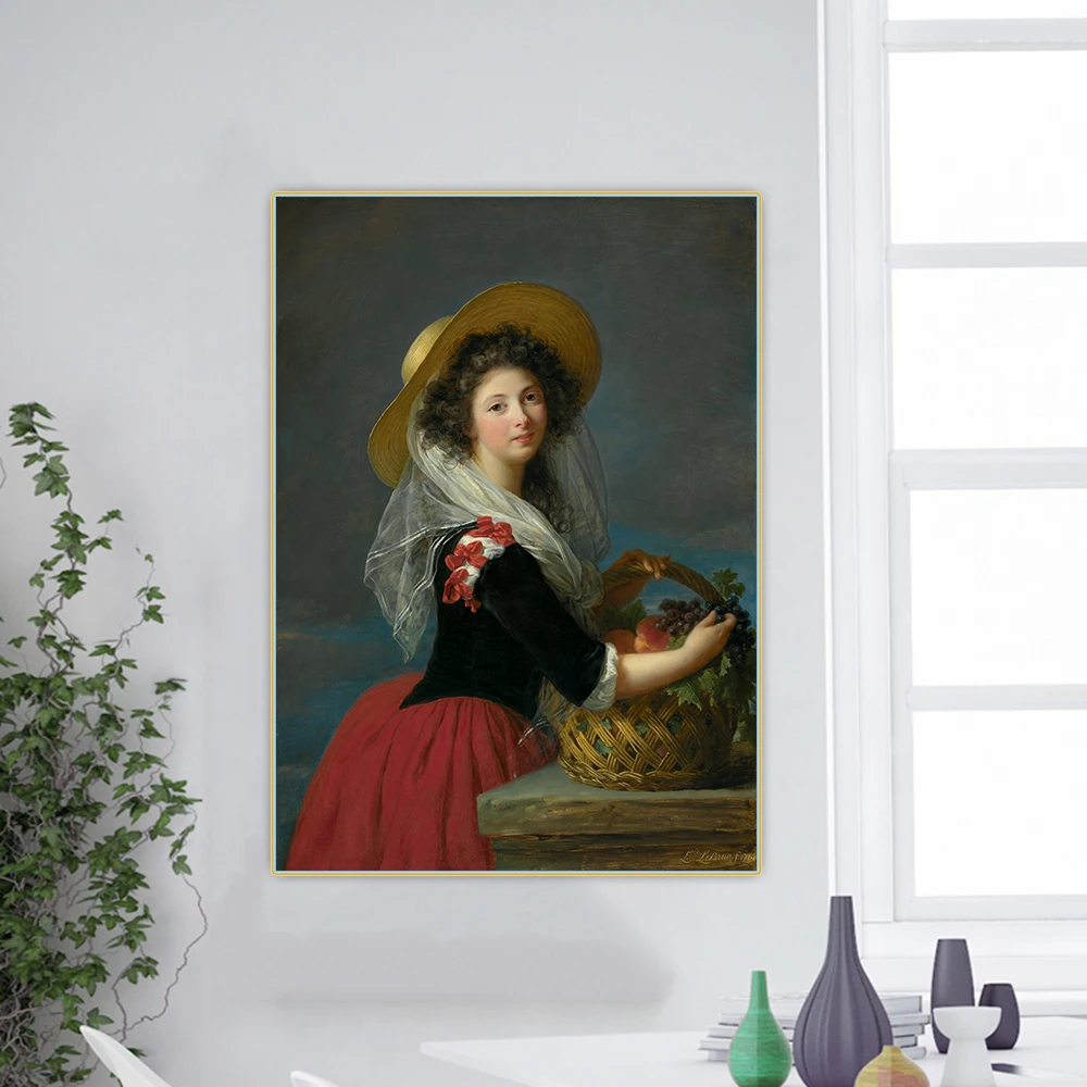 

Canvas Oil Painting E.Vigee Lebrun"Portrait Of Marie Gabrielle De Gramont Duchesse De Caderousse"Wall Aesthetic Home Decoration
