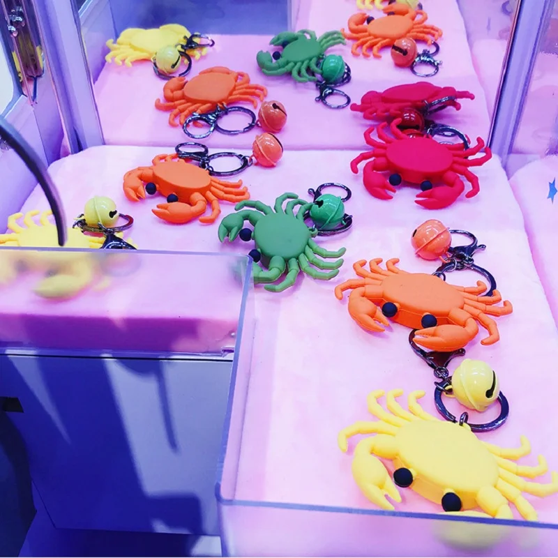 

2021 Creative Cartoon Drop Glue Hairy Crab Keychain Female Lovely Personality Fashion Couple Keychains Bag Pendant Keyrings