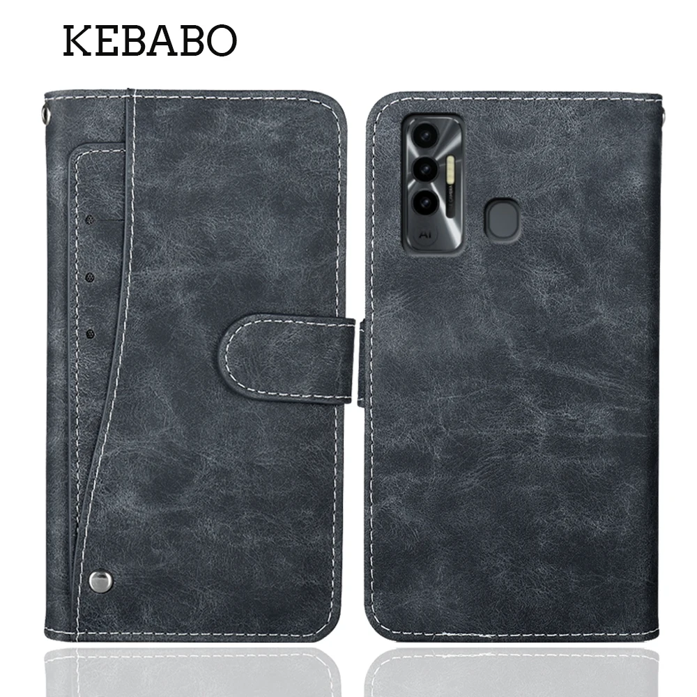 

Роскошный чехол-кошелек Tecno Spark 7P, винтажный кожаный защитный чехол-книжка 6,8 дюйма для Tecno Spark 7P