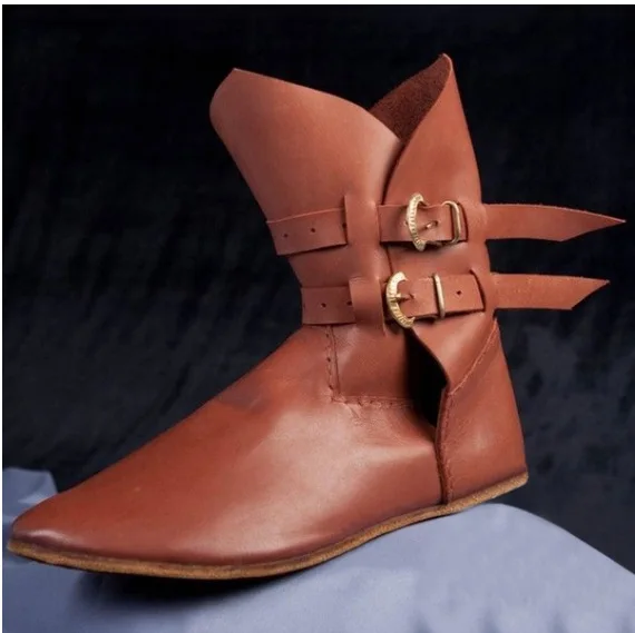 Мужская кожаная обувь в средневековом стиле ботильоны викторианском ботинки