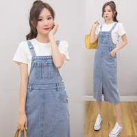 denim suspender skirt womens spring and autumn 2021spring and autumn new a line high waist slim skirt age reduction strap dress