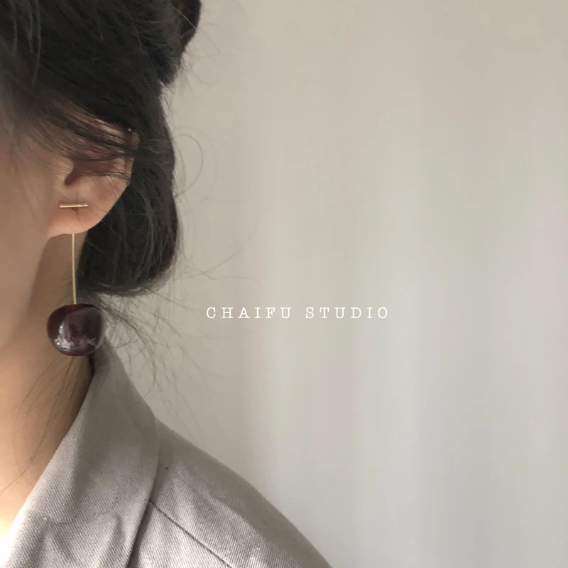 Chaifu Studio /R268 Ins персонализированные универсальные серьги гвоздики с простым