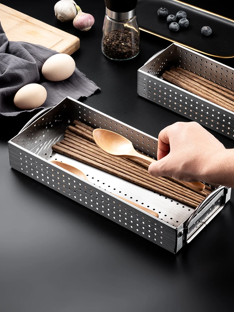 

Kitchen disinfection cabinet, chopstick box, household stainless steel tableware storage box, storage rack, chopstick rack