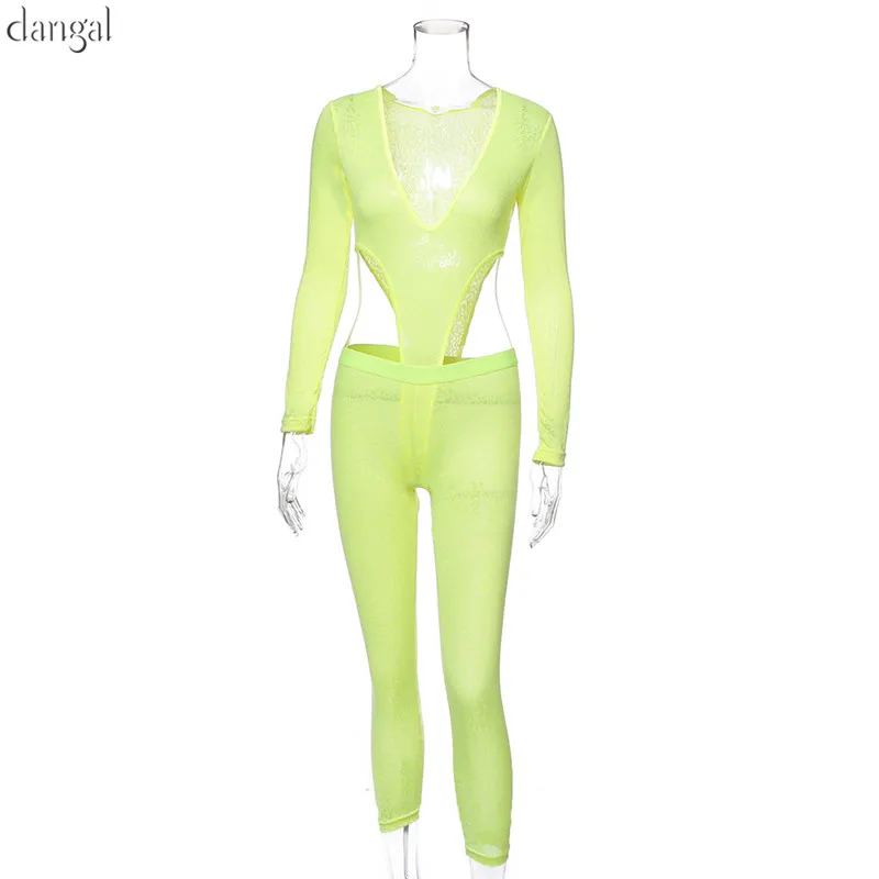 Повседневный облегающий женский комбинезон Флуоресцентный цвет боди