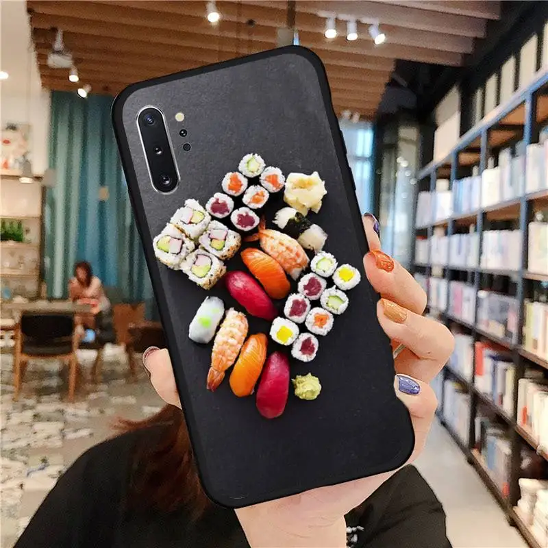 

Japanese cuisine Sushi food Phone Case For Samsung A50 A51 A71 A20E A20S S10 S20 S21 S30 Plus ultra 5G M11 funda cover