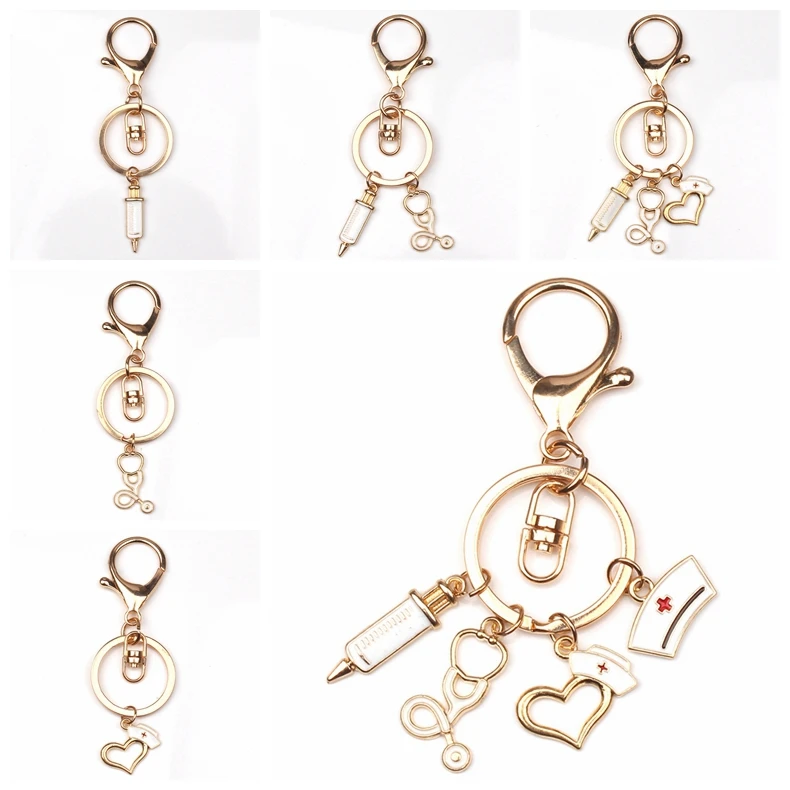 Новинка 2020 Золотая капля шапочка для медсестер медицинский брелок игла шприц