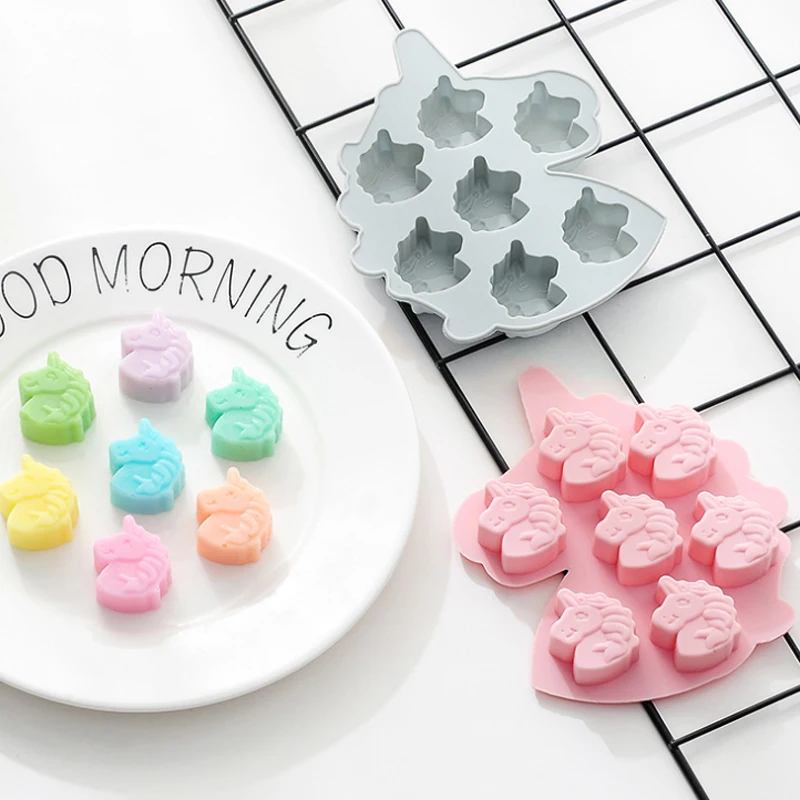 

Unicorn 7 with pony Silicone cake mould Handmade DIY chocolate mold mold