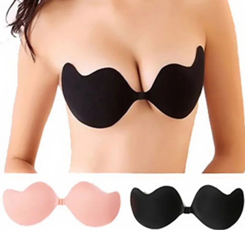 hot Sale Bras Self-Adhesive Push Up Silicone Bust Front Closure Strapless Invisible Bra Reusable Adhesive Backless Sexy Bras up
