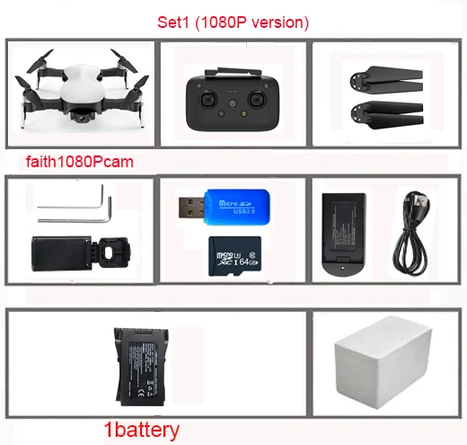 set1 1080P C-FLY Faith Дрон с GPS 5G WiFi FPV 1080 P/4 K HD камера бесщеточный оптический поток RC Квадрокоптер 1200 метров полый Кубок 3 оси Дрон - Цвет: set1 1080P
