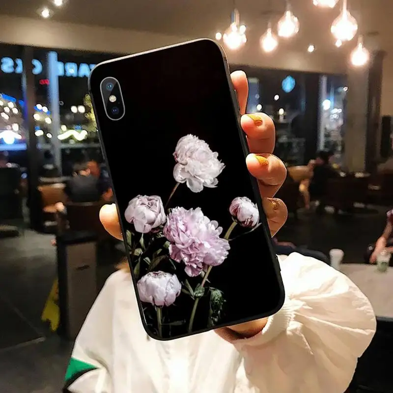 

Flower Pink Peonies Peony high quality protective Phone Case funda for iPhone 11 12 pro XS MAX 8 7 6 6S Plus X 5S SE 2020 XR