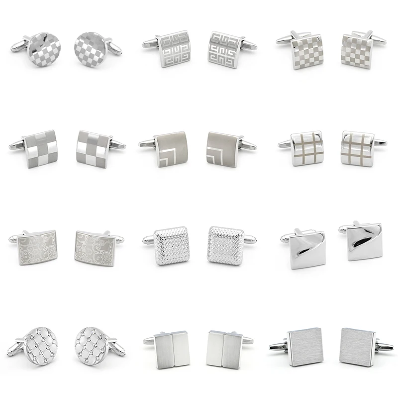 

Новинка и Креативные мужские запонки для рубашки в деловом стиле легкие Роскошные Лазерные металлические дизайнерские запонки для конфере...