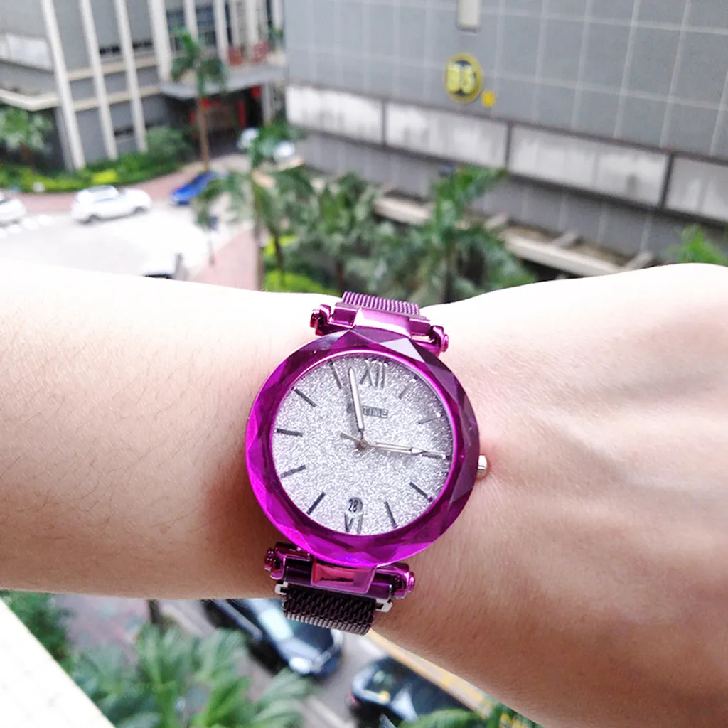 Модные женские часы Звездное небо студенческие для девушек с магнитной пряжкой