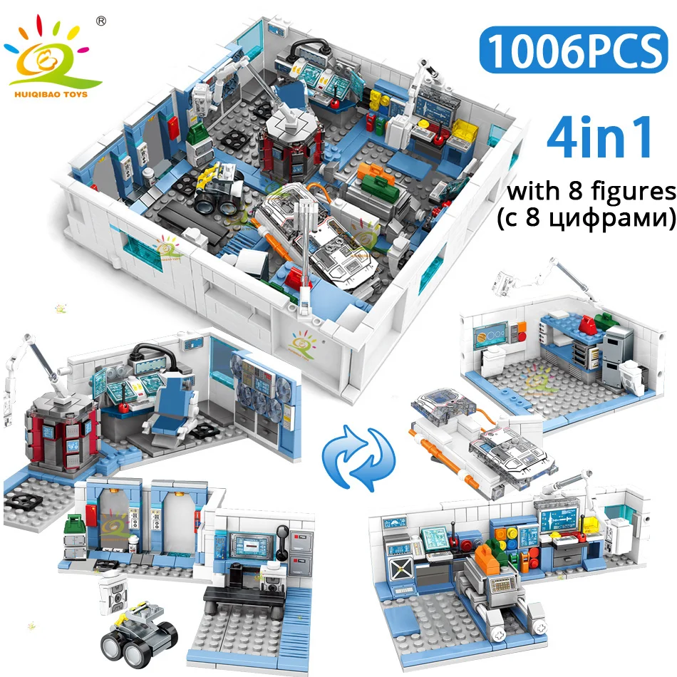 HUIQIBAO игрушки 4в1 1006 шт блуждающая земля космическая станция строительные блоки