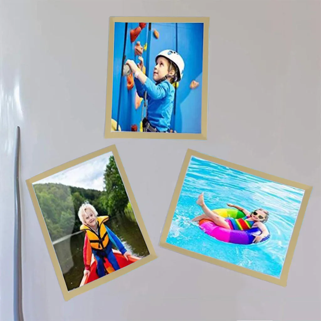 Оригинальная черная наклейка на холодильник магнитная фоторамка с защитой от