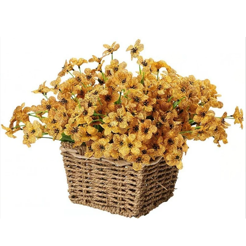 

8 Bundles Artificial Flowers Outdoor Fake Flowers Faux Plastic Plants Garden Home Wedding Farmhouse Decor