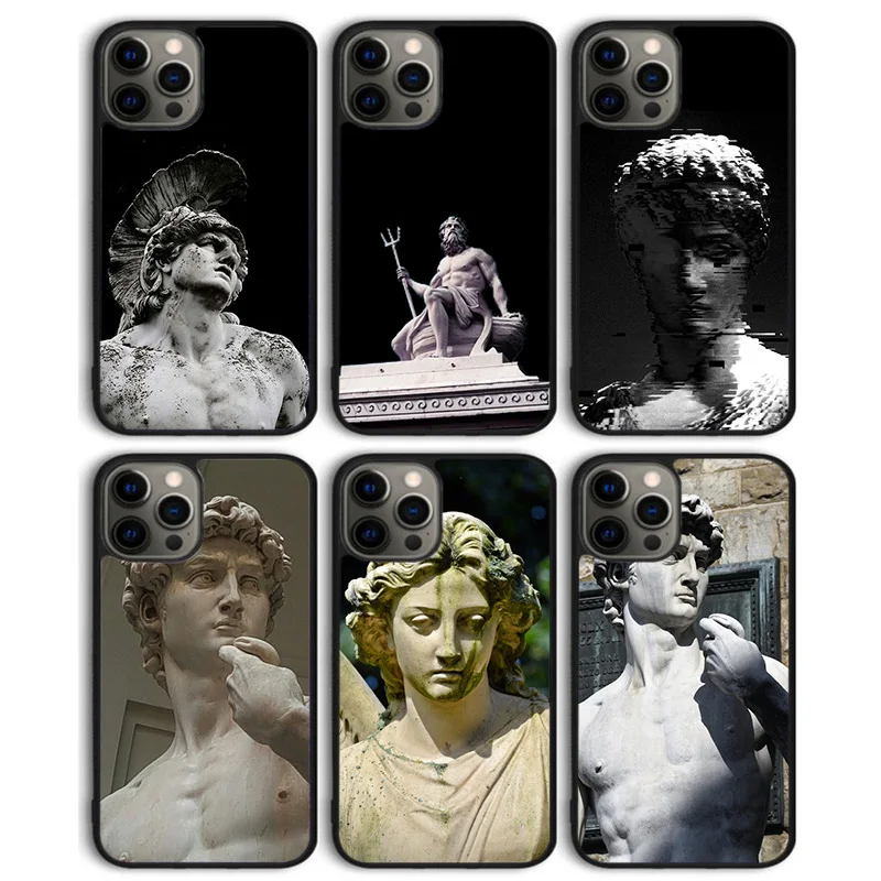Греческий бог статуя лица чехол для телефона задняя крышка iphone 14 13 11 12 Pro Max mini XS XR X