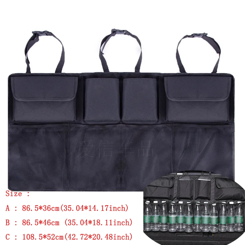

3sizes Universal Adjustable Car Rear Seat Back Organizer Storage Bag High Capacity Auto Trunk oxford Cloth Pocket