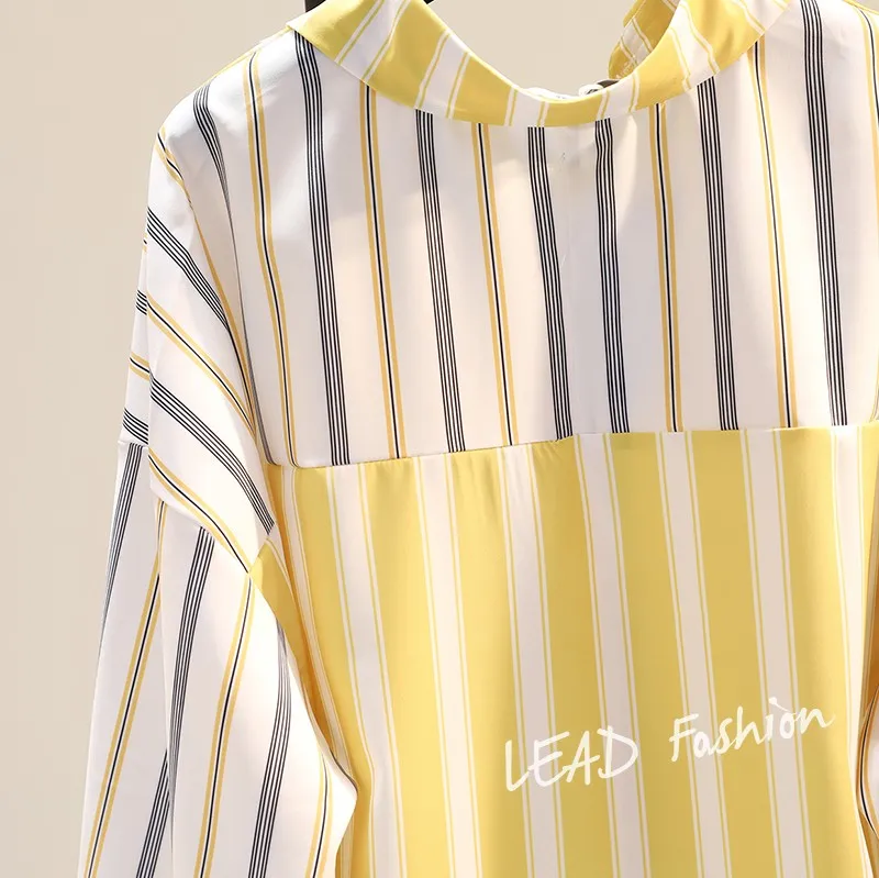

2021 Summer Vertical Stripes Mid-Length Buttoned Ladies Shirt Women New Korean Style Loose Casual Blusas Fashion Simple Top