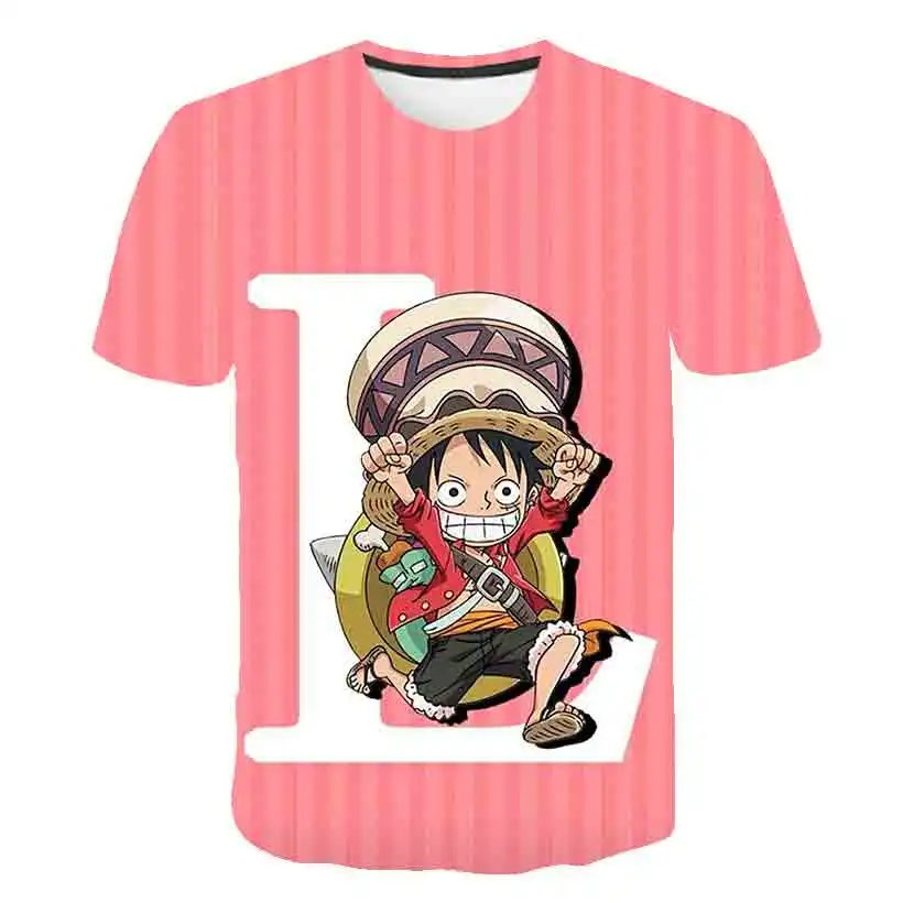 

Лето 2021, популярные новые детские футболки, новый дизайн, японские Мультяшные соломенные шляпы, группа 3D футболок, топы для мальчиков и дево...