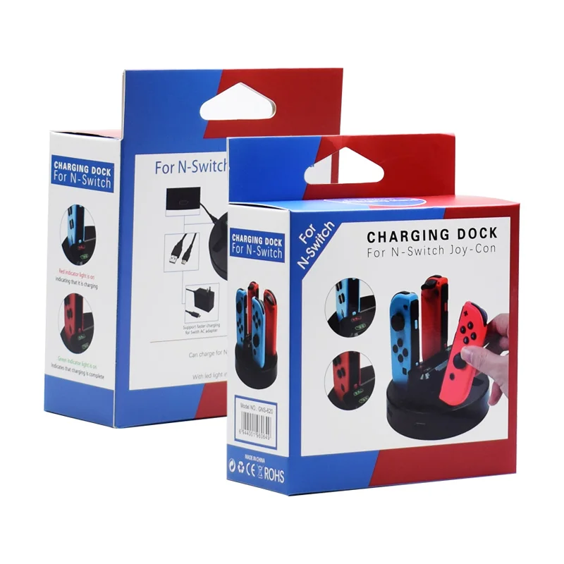 Док-станция для зарядки Joy-Con для Nintendo doswitch 4 контроллеров Joycon 4 в 1 Подставка для зарядного устройства для Nintendo DOS Switch NS