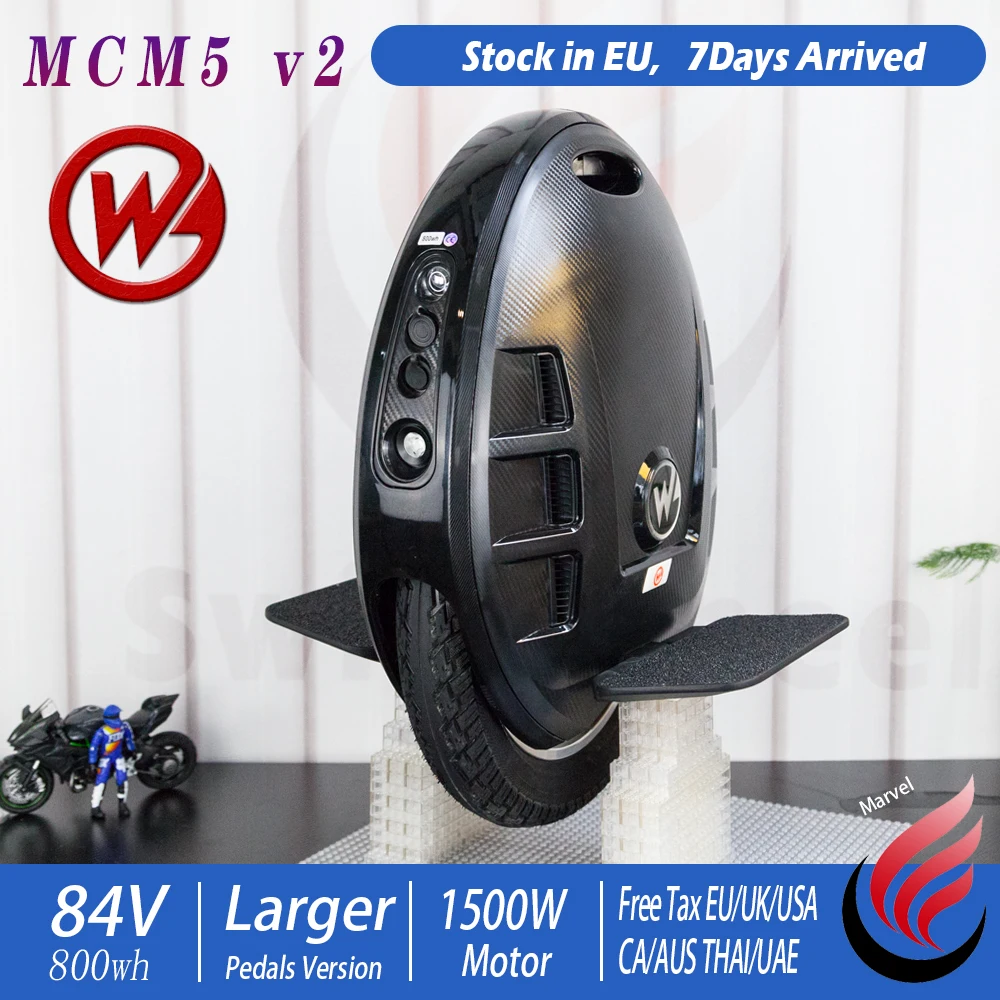 Новый Gotway Mcm5 V2 Моноцикл 800Wh 84 в 1500 Вт Мотор 18650 Батарея 14 дюймов Self от оригинального