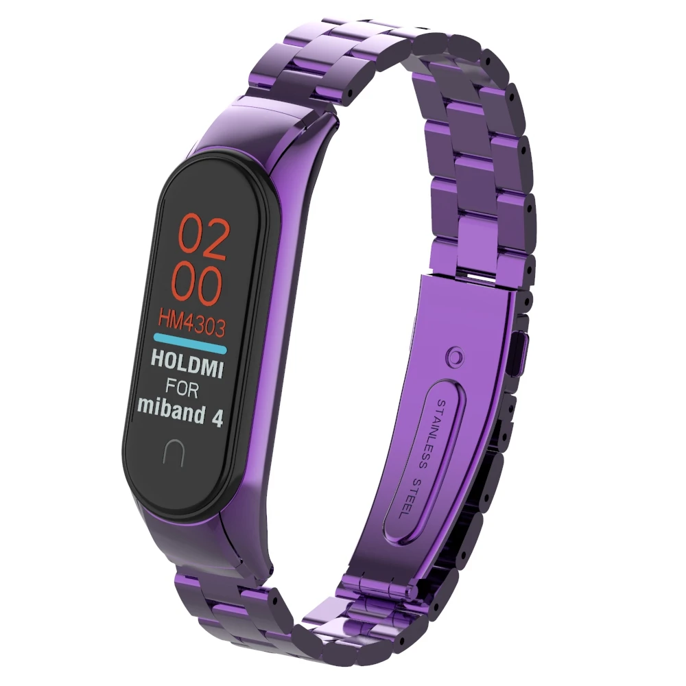 HANGRUI mi Band 4 металлический ремешок из нержавеющей стали для Xiaomi mi Band 4/3 Замена браслета mi band 4 совместимый ремешок с пряжкой