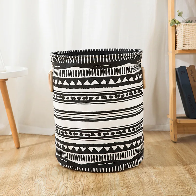 

Wooden Ring Bucket Thickened Double Layer Storage Bucket Storage Basket Folding Laundry Basket Diameter 40 Height 50